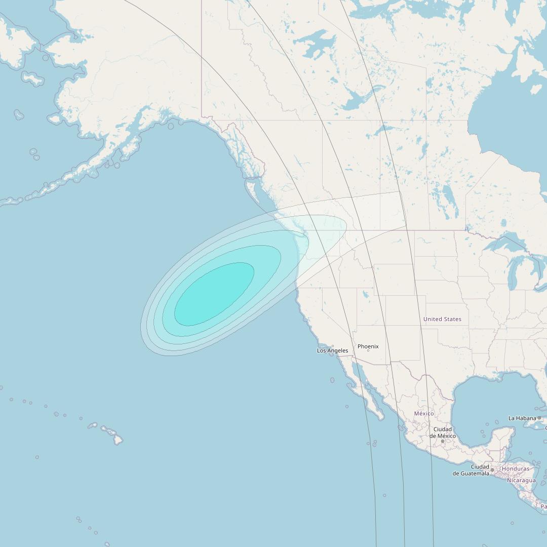 Inmarsat-4F1 at 178&deg; E downlink L-band F1S165 User Spot beam coverage map