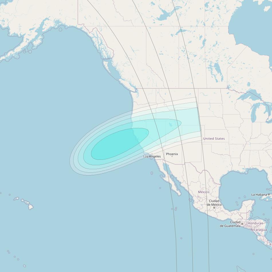Inmarsat-4F1 at 178&deg; E downlink L-band F1S177 User Spot beam coverage map