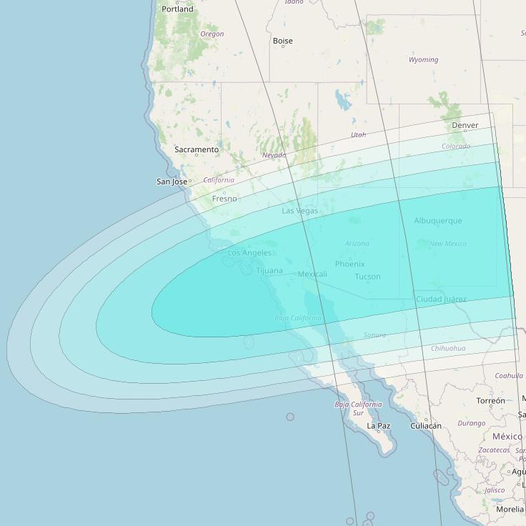 Inmarsat-4F1 at 178&deg; E downlink L-band F1S187 User Spot beam coverage map