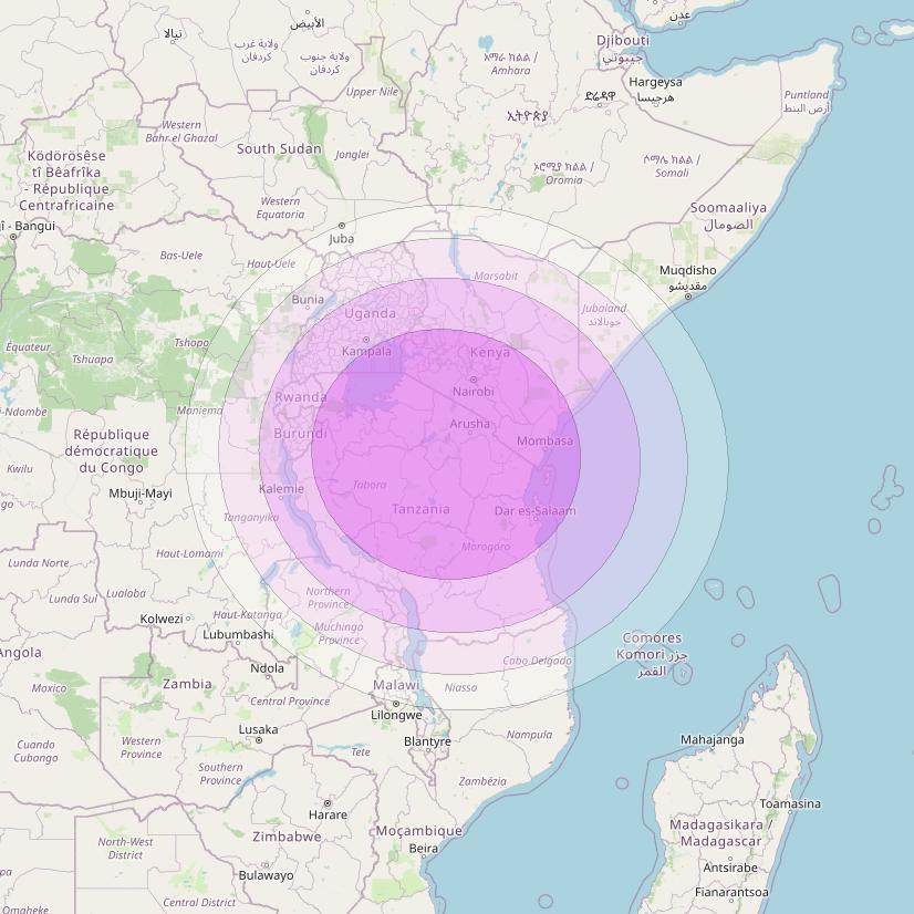 Amos 17 at 17° E downlink C-band S09 User beam coverage map