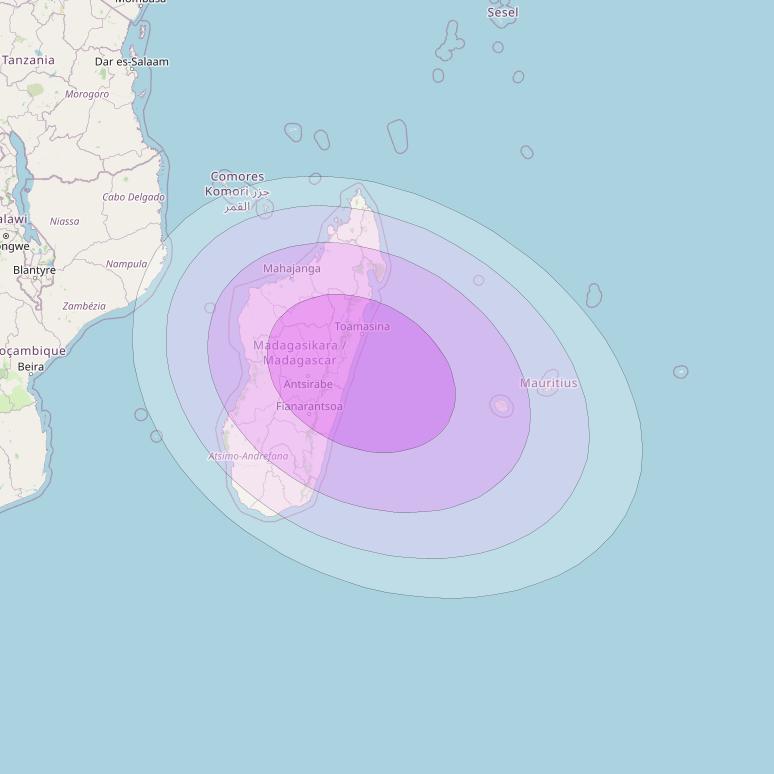 Amos 17 at 17° E downlink C-band S12 User beam coverage map