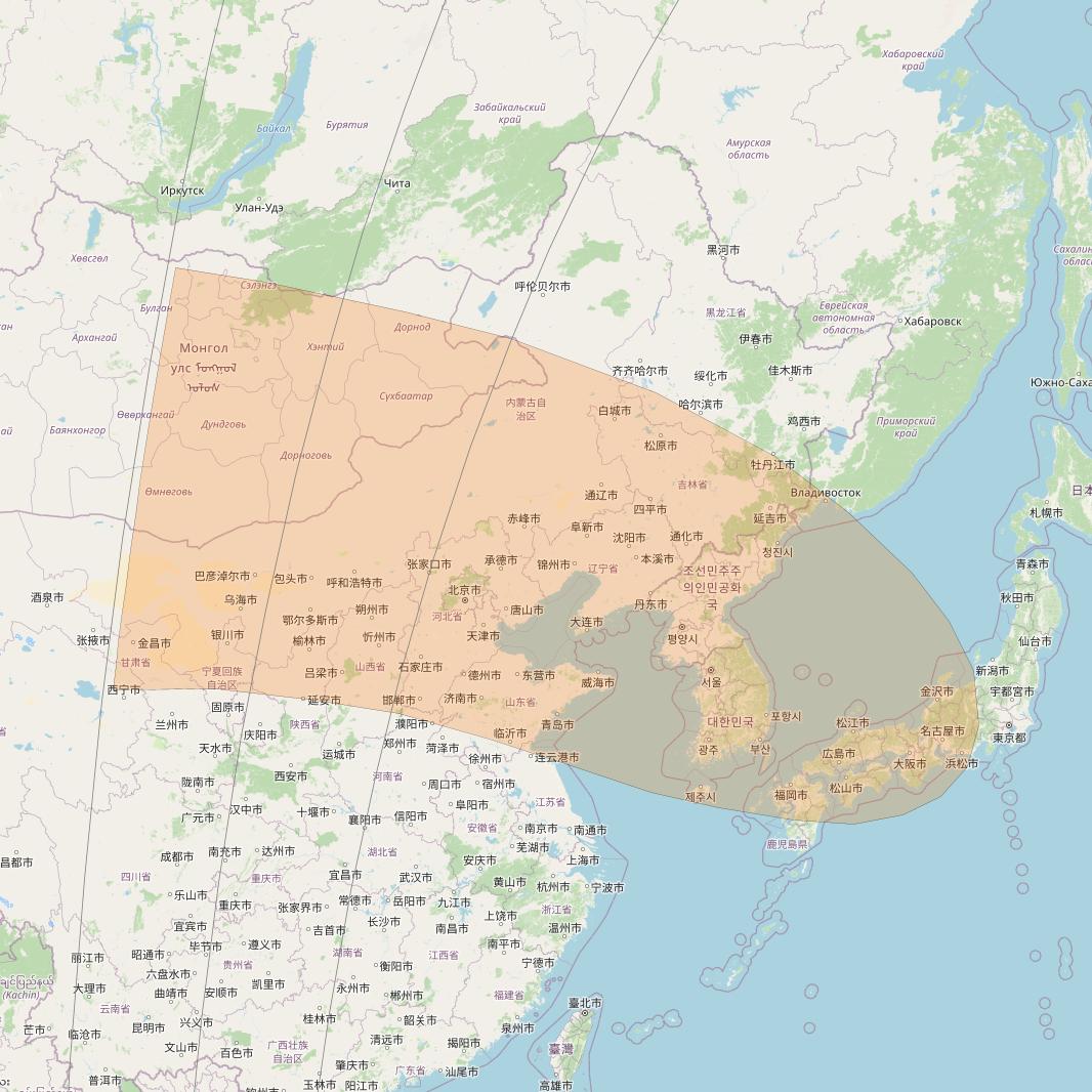 Inmarsat GX3 at 180° E downlink Ka-band S11DL Spot beam coverage map