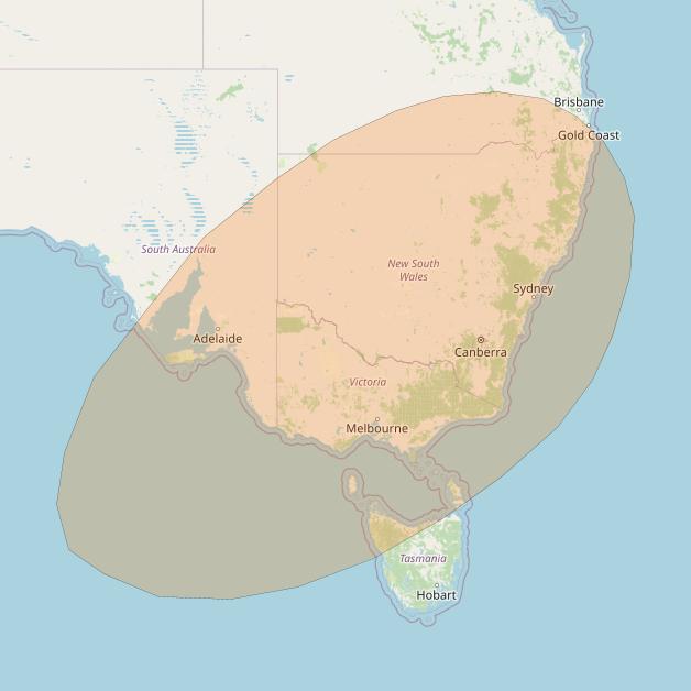 Inmarsat GX3 at 180° E downlink Ka-band S12DL Spot beam coverage map