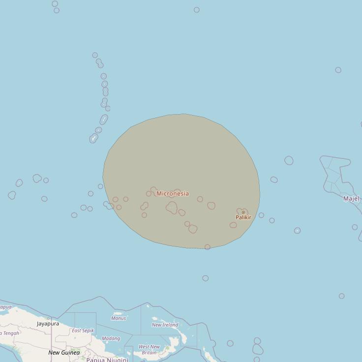 Inmarsat GX3 at 180° E downlink Ka-band S16DL Spot beam coverage map