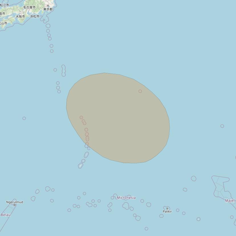 Inmarsat GX3 at 180° E downlink Ka-band S17DL Spot beam coverage map