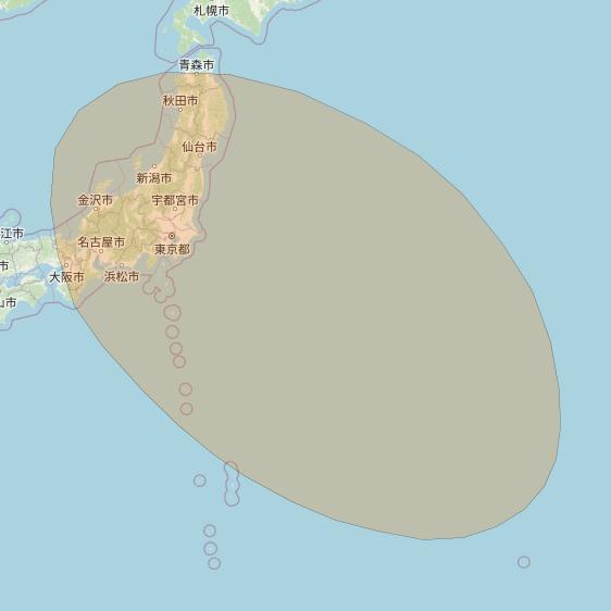 Inmarsat GX3 at 180° E downlink Ka-band S18DL Spot beam coverage map