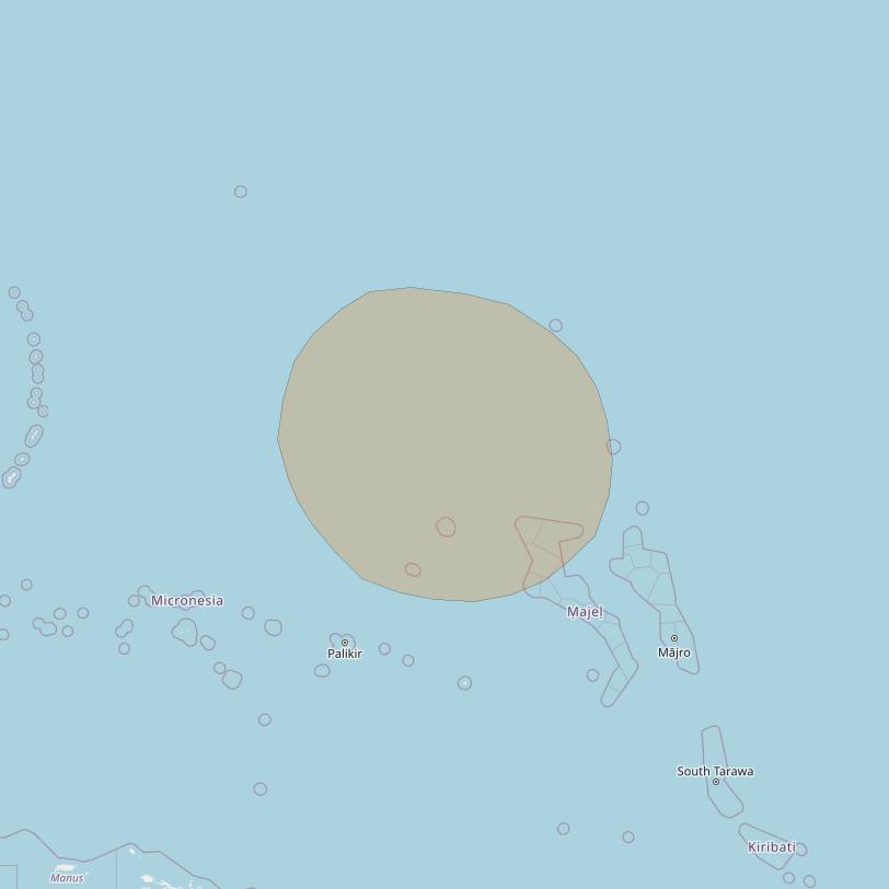 Inmarsat GX3 at 180° E downlink Ka-band S25DL Spot beam coverage map