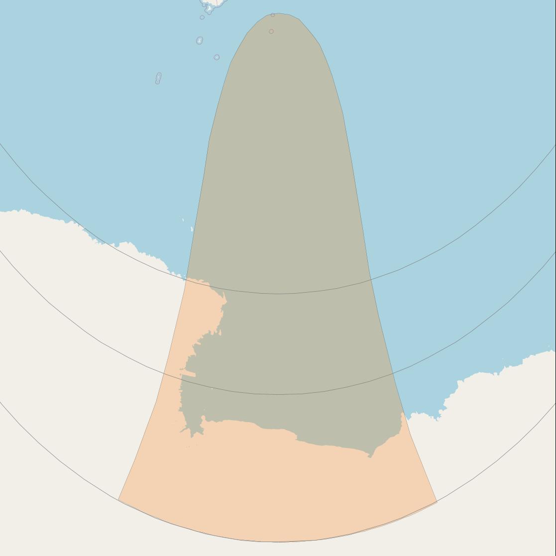 Inmarsat GX3 at 180° E downlink Ka-band S39DL Spot beam coverage map