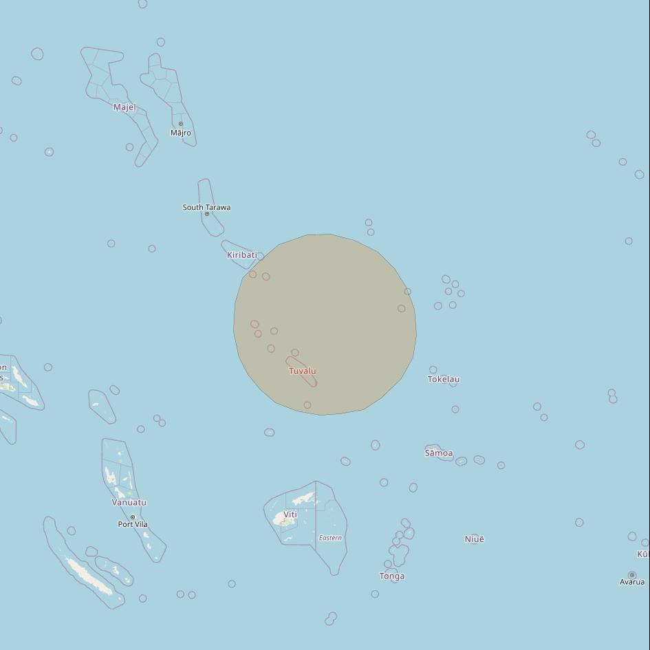 Inmarsat GX3 at 180° E downlink Ka-band S43DL Spot beam coverage map