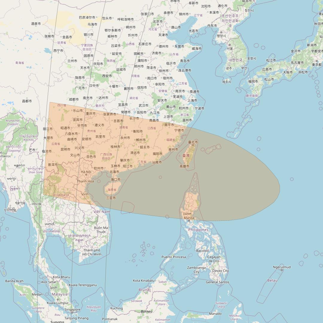 Inmarsat GX3 at 180° E downlink Ka-band S4DL Spot beam coverage map
