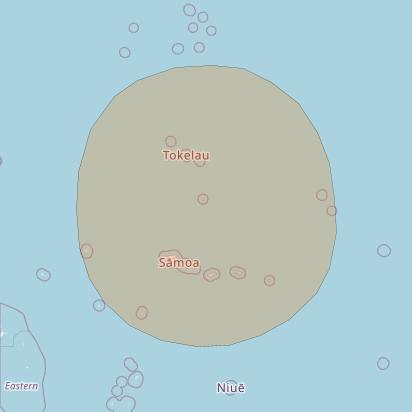 Inmarsat GX3 at 180° E downlink Ka-band S52DL Spot beam coverage map