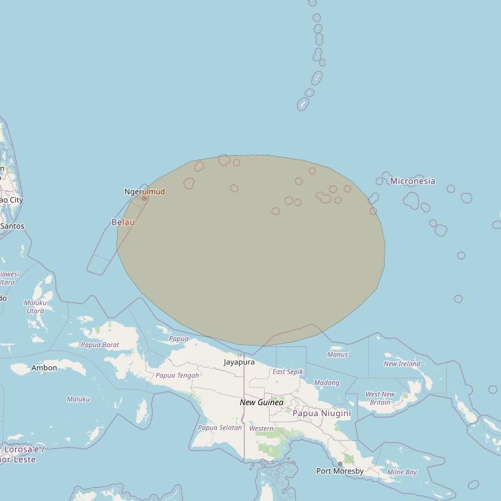 Inmarsat GX3 at 180° E downlink Ka-band S8DL Spot beam coverage map