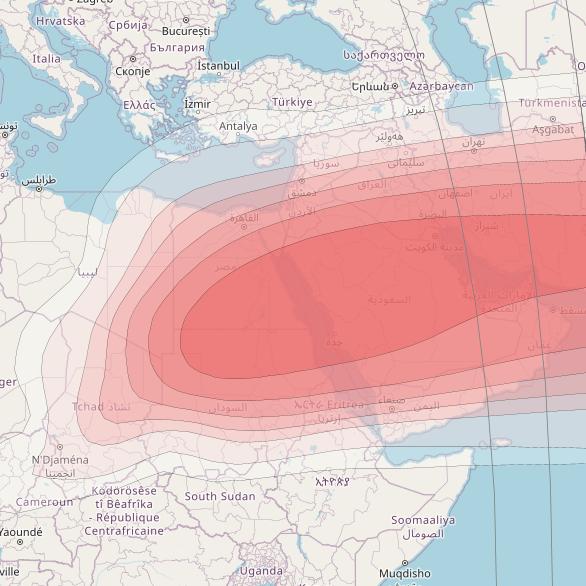 Intelsat 37e at 18° W downlink Ku-band Spot15 User beam coverage map