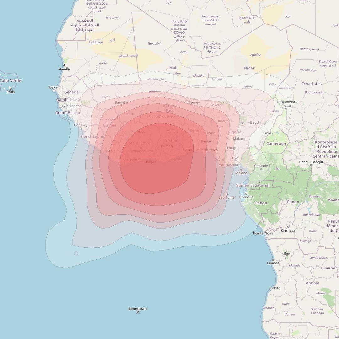 Intelsat 37e at 18° W downlink Ku-band Spot23 User beam coverage map