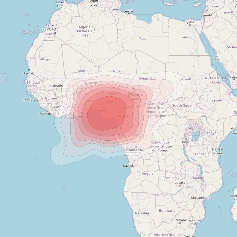 Intelsat 37e at 18° W downlink Ku-band Spot24 User beam coverage map