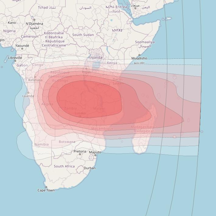 Intelsat 37e at 18° W downlink Ku-band Spot31 User beam coverage map