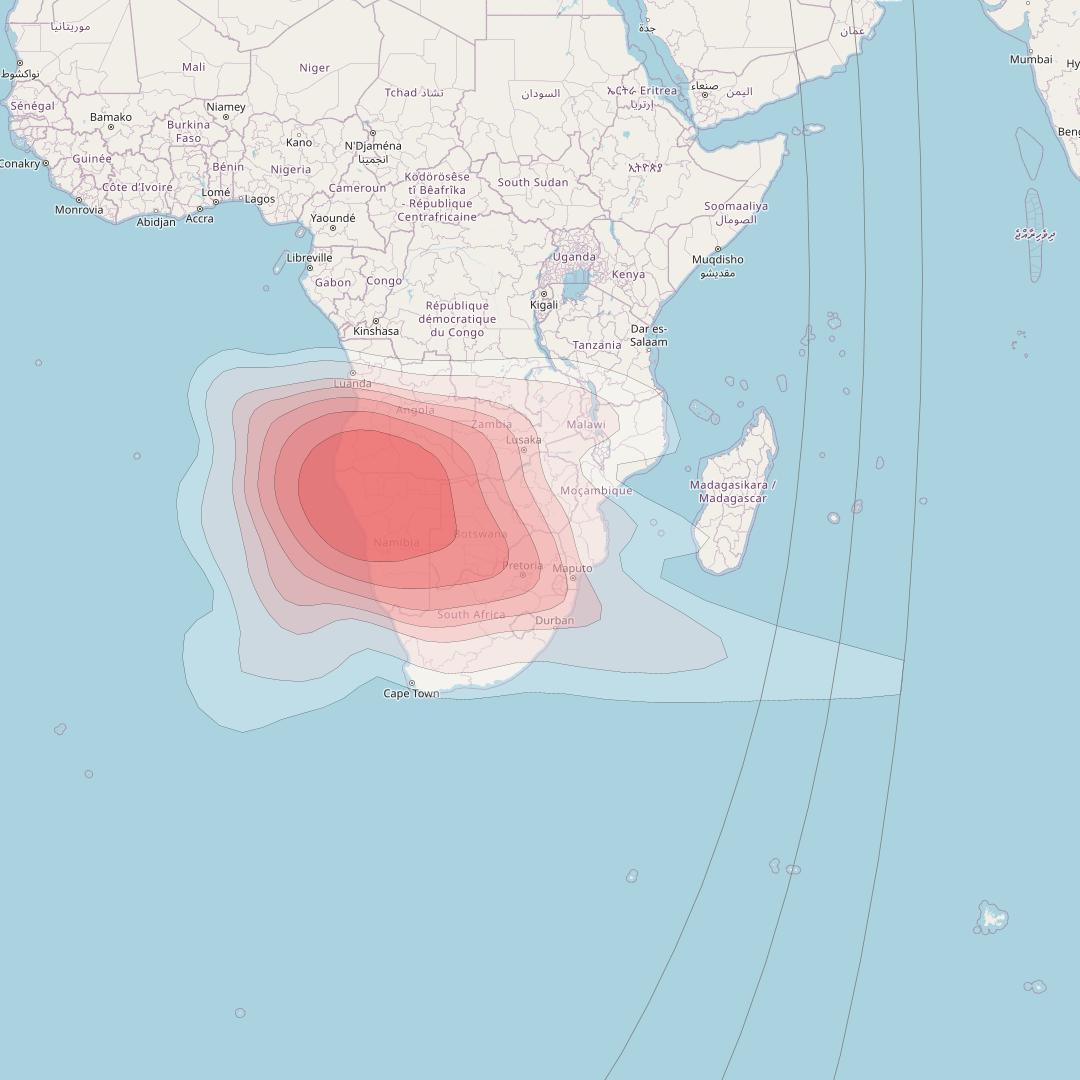 Intelsat 37e at 18° W downlink Ku-band Spot32 User beam coverage map