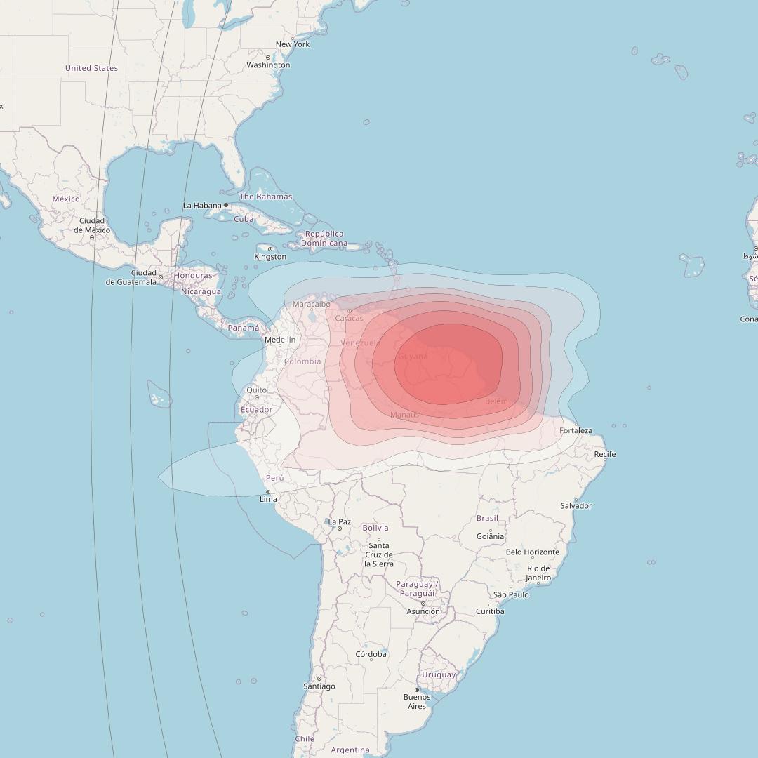 Intelsat 37e at 18° W downlink Ku-band Spot41 User beam coverage map