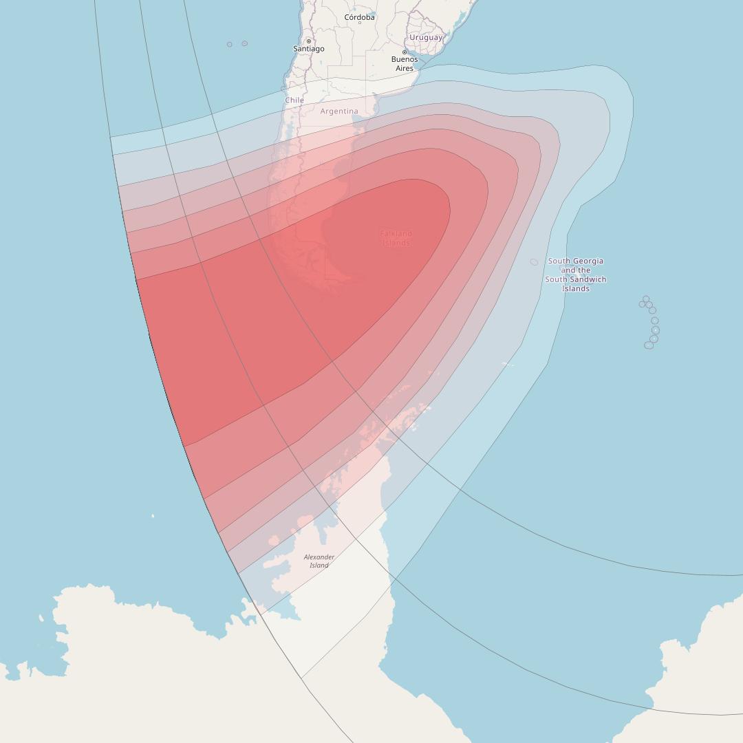 Intelsat 37e at 18° W downlink Ku-band Spot55 User beam coverage map