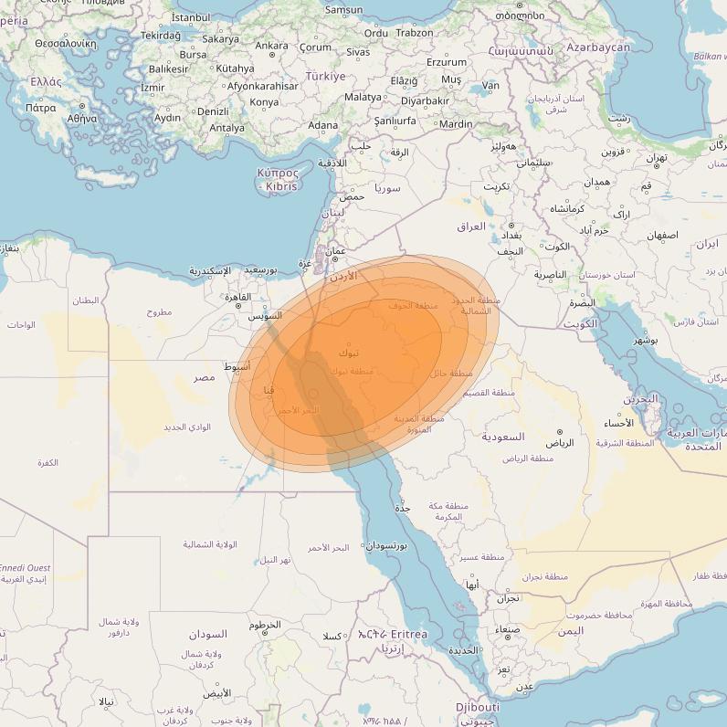 Thor 7 at 1° W downlink Ka-band Spot 24 beam coverage map