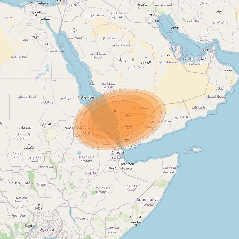 Thor 7 at 1° W downlink Ka-band Spot 26 beam coverage map