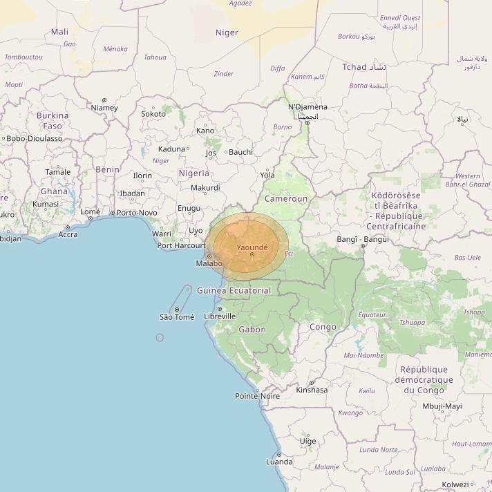 Al Yah 3 at 20° W downlink Ka-band Spot 18 User beam coverage map