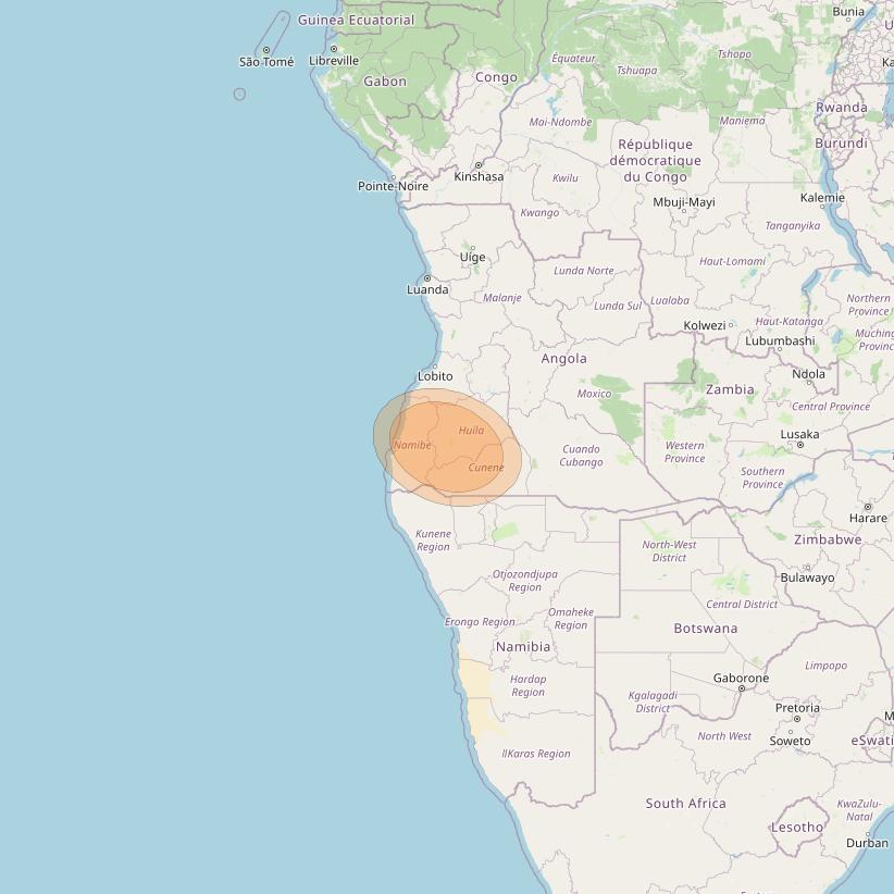 Al Yah 3 at 20° W downlink Ka-band Spot 22 User beam coverage map