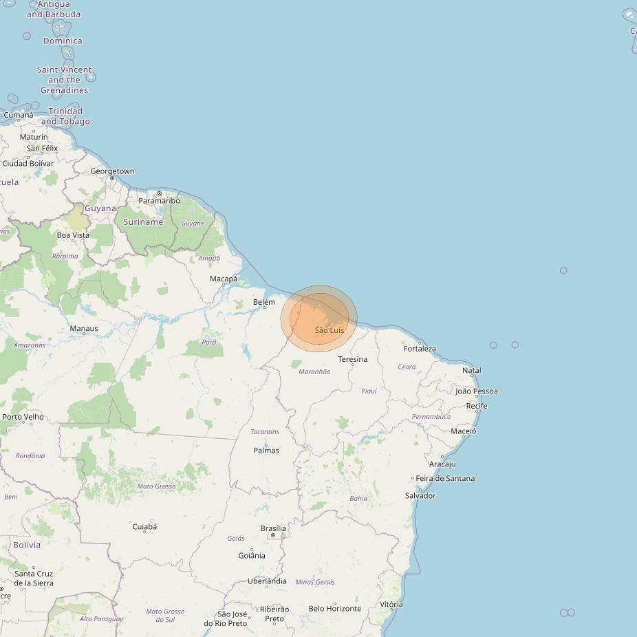 Al Yah 3 at 20° W downlink Ka-band Spot 35 User beam coverage map