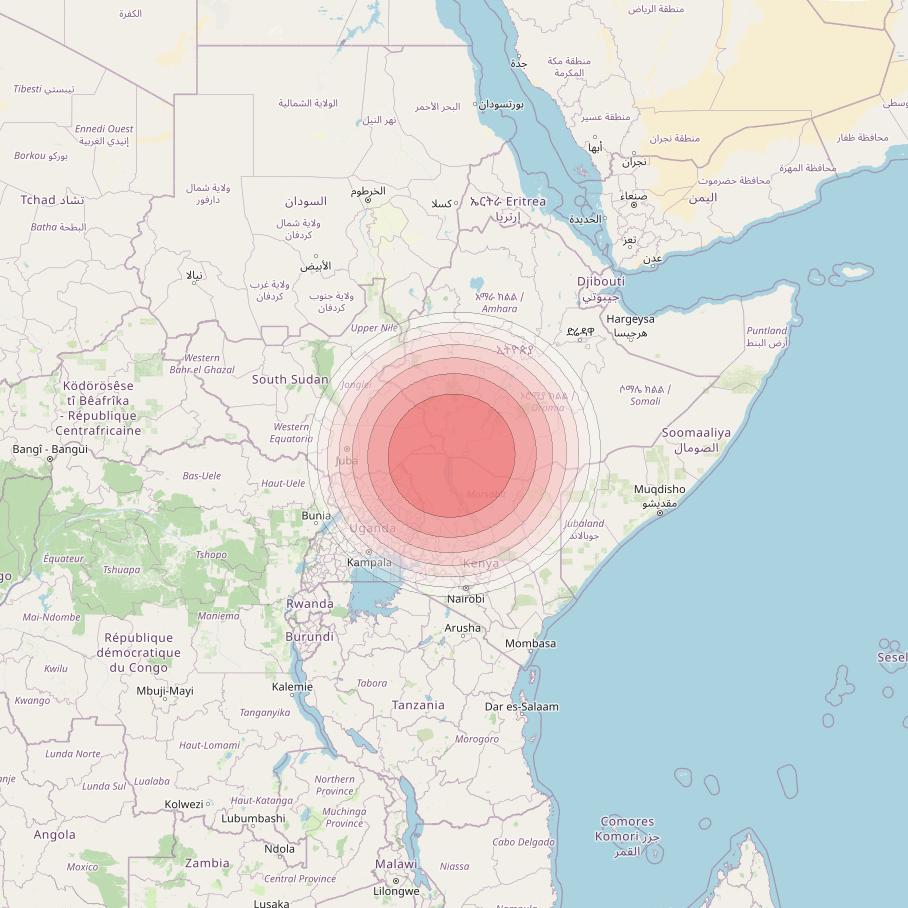 Angosat 2 at 23° E downlink Ku-band S05 User Spot beam coverage map