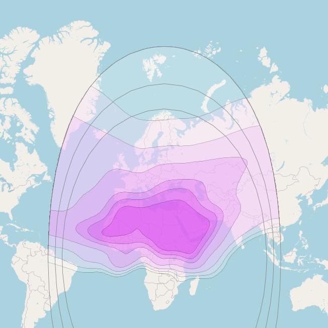 Badr 6 at 26° E downlink C-band High Power Beam (TP 21-24) coverage map