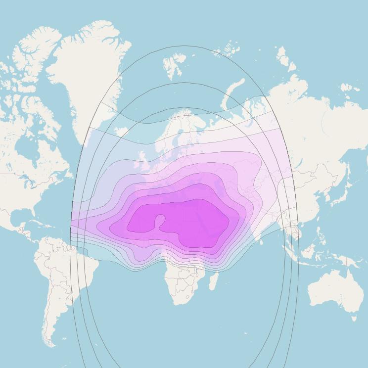 Badr 6 at 26° E downlink C-band Medium Power Beam (TP 1-20) coverage map