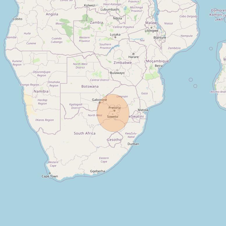 BADR 7 at 26° E downlink Ka-band Spot01 User Spot beam coverage map