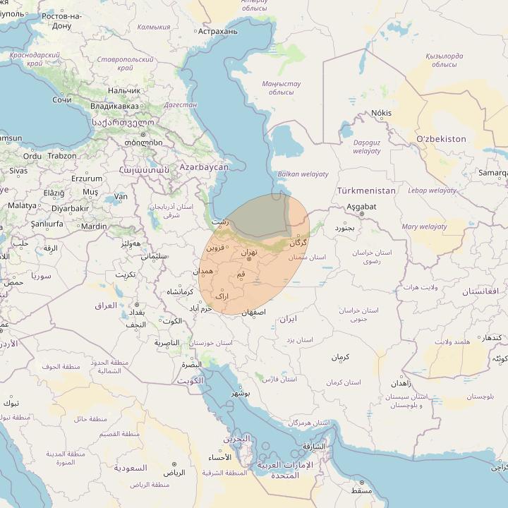 BADR 7 at 26° E downlink Ka-band Spot04 User Spot beam coverage map