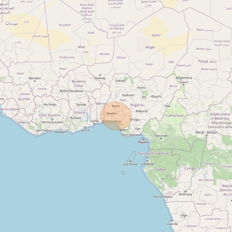 BADR 7 at 26° E downlink Ka-band Spot05 User Spot beam coverage map