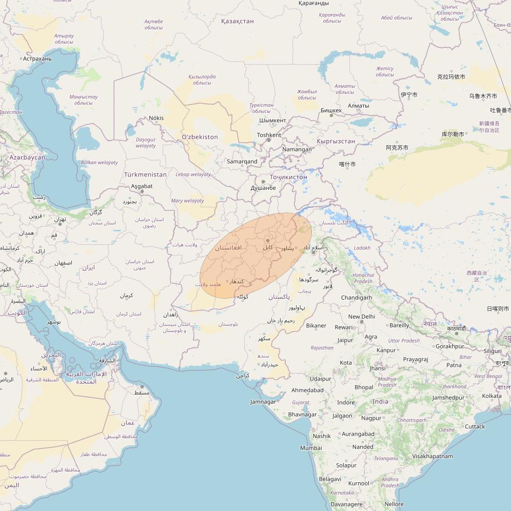 BADR 7 at 26° E downlink Ka-band Spot06 User Spot beam coverage map