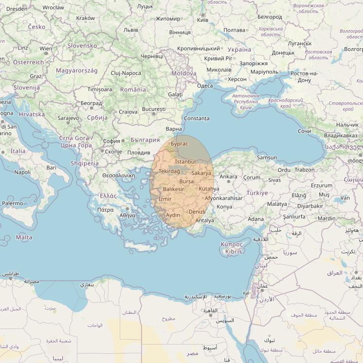 BADR 7 at 26° E downlink Ka-band Spot07 User Spot beam coverage map