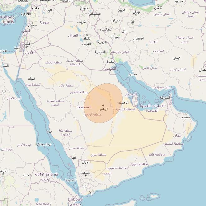 BADR 7 at 26° E downlink Ka-band Spot10B User Spot beam coverage map