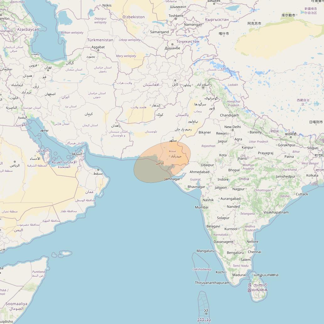 BADR 7 at 26° E downlink Ka-band Spot11B User Spot beam coverage map