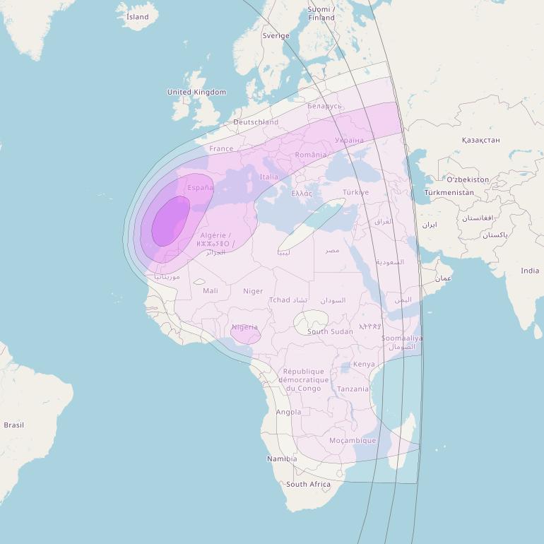 Intelsat 904 at 29° W downlink C-band East Hemi beam coverage map