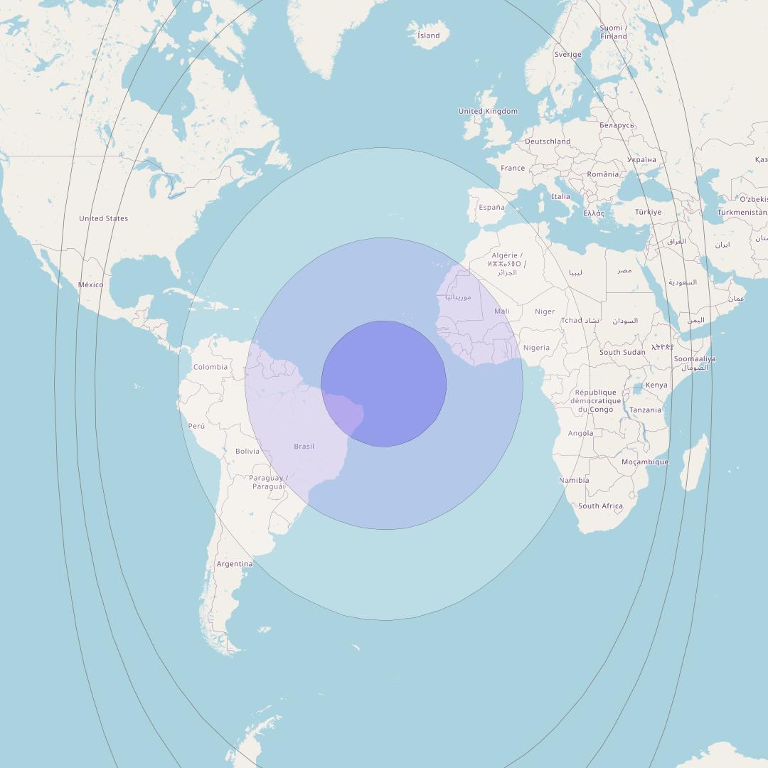 XTAR-LANT at 30° W downlink X-band Global beam coverage map