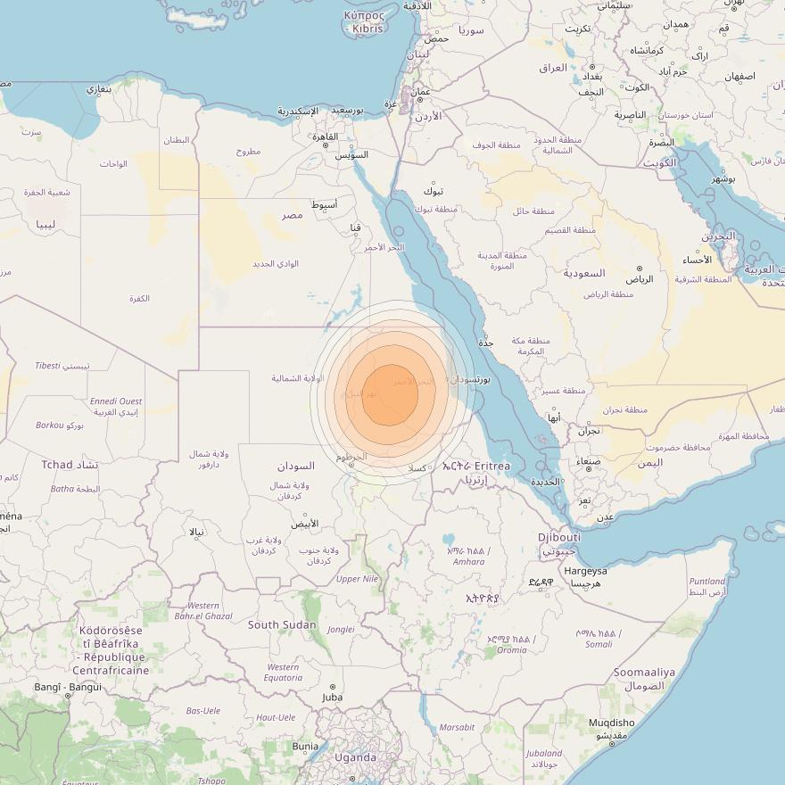 Arabsat 6A at 31° E downlink Ka-band User S02 beam coverage map