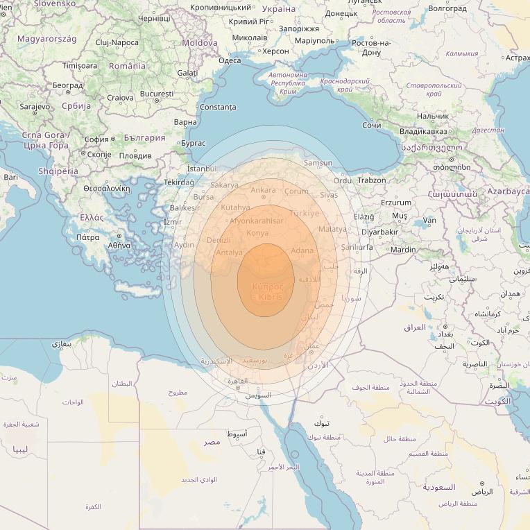 Hylas 2 at 31° E downlink Ka-band Spot22 User beam coverage map