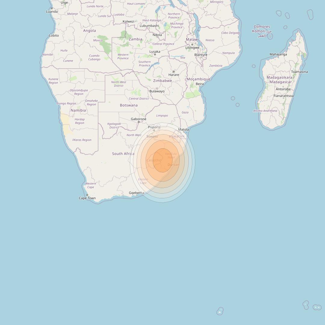 Hylas 2 at 31° E downlink Ka-band Spot36 User beam coverage map