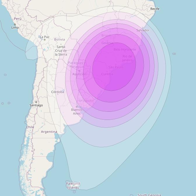 Intelsat 35e at 34° W downlink C-band C14 User Spot beam coverage map