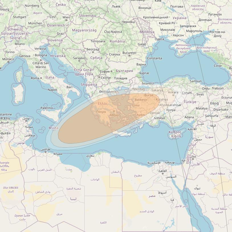 Hylas 4 at 34° W downlink Ka-band S02 User Spot beam coverage map