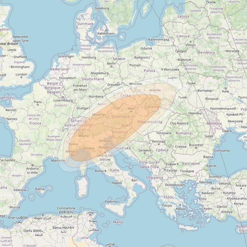 Hylas 4 at 34° W downlink Ka-band S04 User Spot beam coverage map