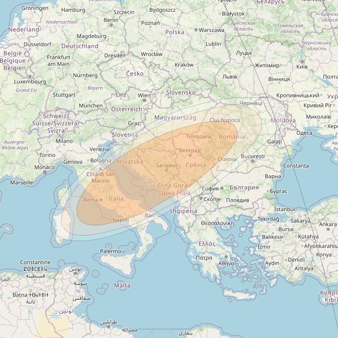 Hylas 4 at 34° W downlink Ka-band S05 User Spot beam' coverage map