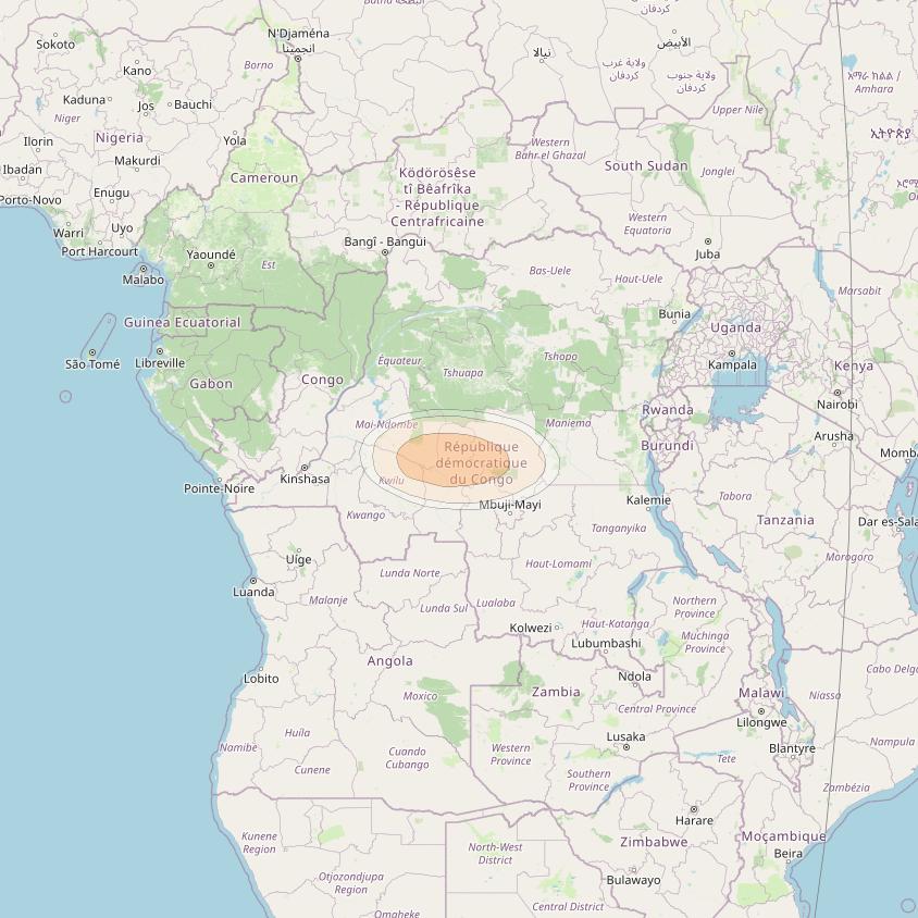 Hylas 4 at 34° W downlink Ka-band S07 User Spot beam coverage map