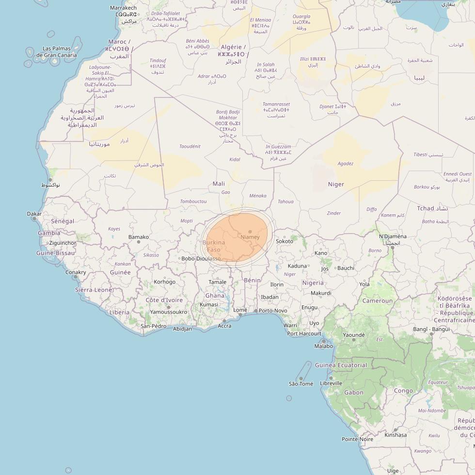 Hylas 4 at 34° W downlink Ka-band S14 User Spot beam coverage map