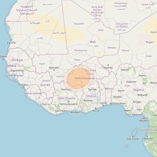 Hylas 4 at 34° W downlink Ka-band S15 User Spot beam coverage map